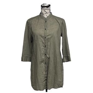 Esprit De Corp Army Green Tunic Mini Dress Sheer Utility Gorpcore Granola Girl 6
